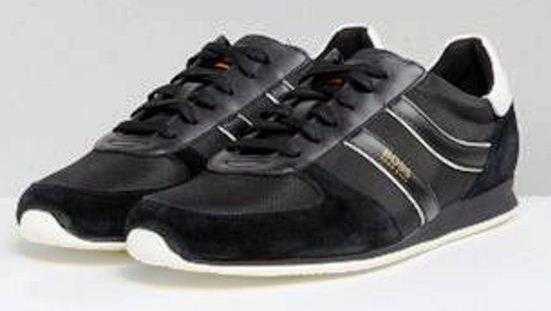 Boss Orange Nylon and Suede Trainers Black by Hugo Boss
