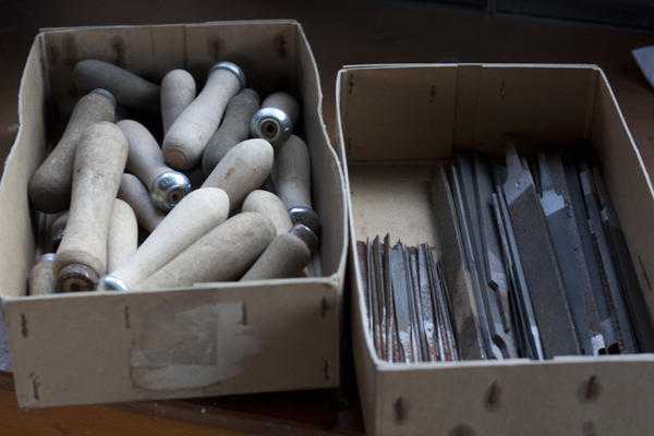 Box of file handles and files