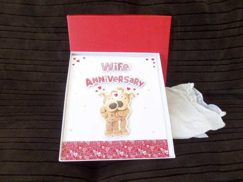 Boxed Large Red Anniversay Card for Wife