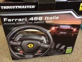 Boxed Thrustmaster Ferrari 458 Italia xbox 360 steering wheel.