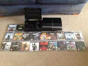 BOXED.PS3 SLIMLINE 160GB. CONTROLLER . 7 GAMES INCLUDING TWO TOP GAMES.