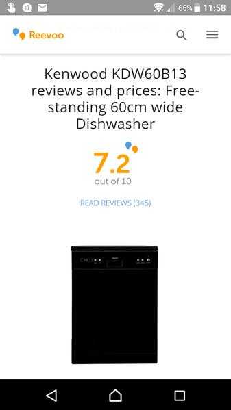 Brand new black full size Kenwood dishwasher KDW60B13