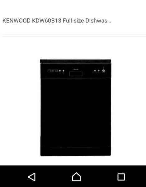 Brand new black Kenwood dishwasher