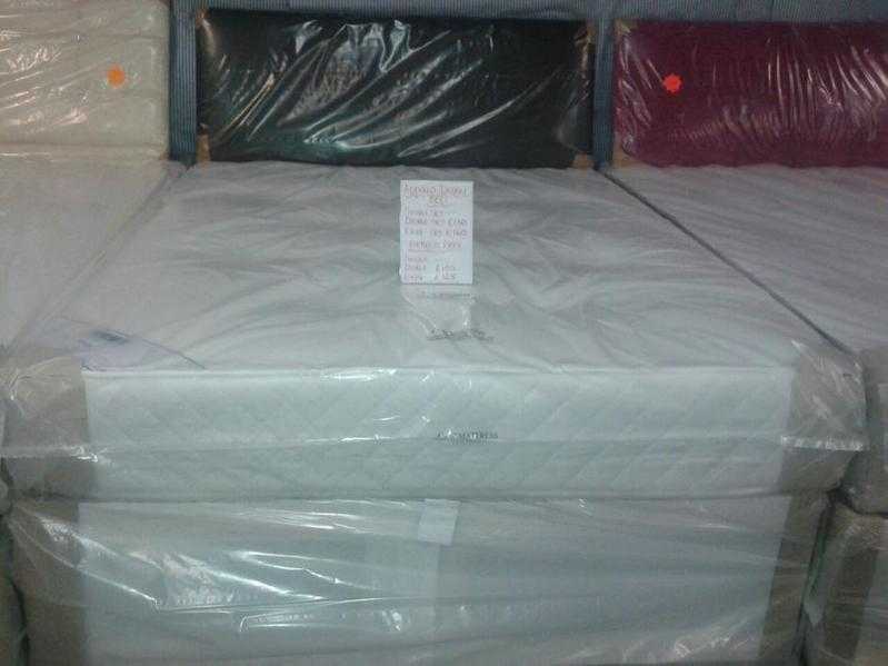 BRAND NEW DIAMOND DOUBLE DIVAN BED WITH 9 INCH SEMI ORTHOPAEDIC FIRM  MATTRESS