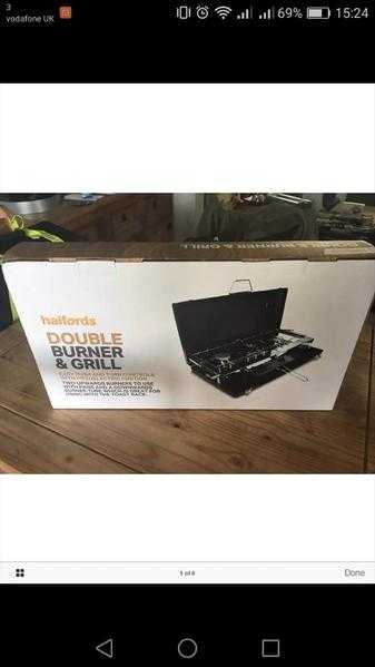 Brand new double gas camping grill