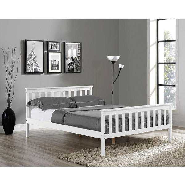 BRAND NEW DOUBLE PINE WHITE WOODEN BED ON SALE - NEXT DAY DELIVERY