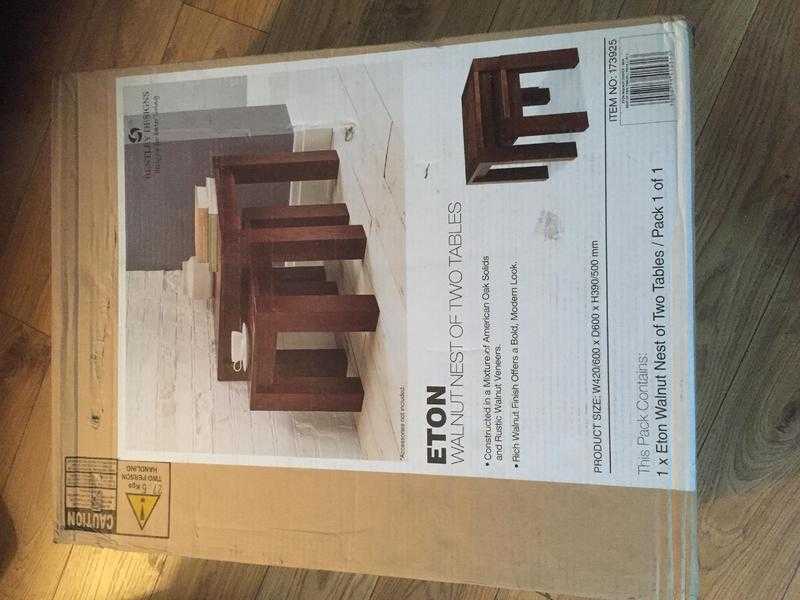 Brand new Eaton Solid Walnut Nest of tables