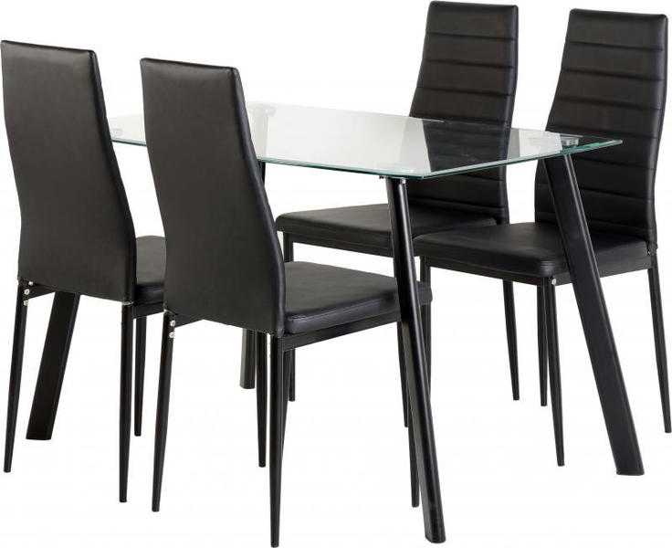 BRAND NEW GLASS DINING TABLE SET IN BLACK