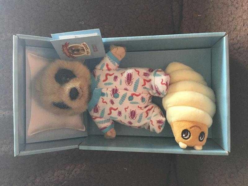 Brand new in box quotBaby Oleg meerkat with cuddle grubquot