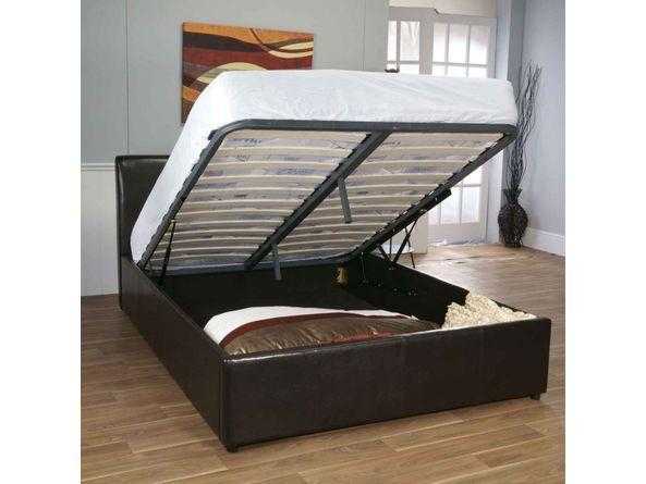 BRAND NEW KING SIZE OTTOMAN LEATHER STORAGE BED ON SALE - CALL NOW