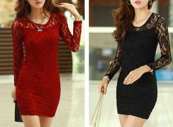 Brand New Ladies Elegant Lace Dress with Long Sleeve