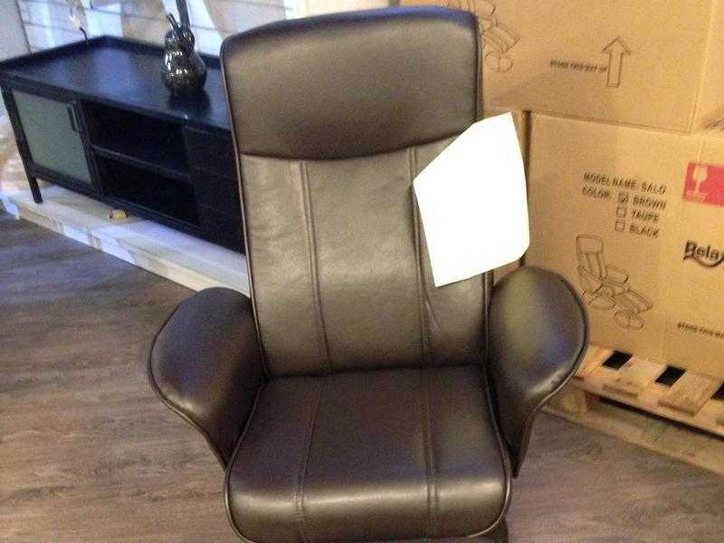 Brand new leather reclining swivel chair