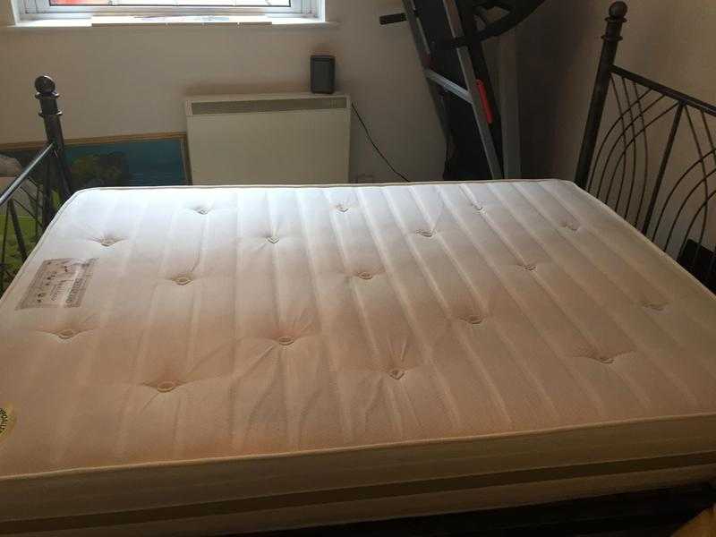 Brand new memory foam hypoallergenic mattress and a great sturdy charcoal, metallic bed from IKEA