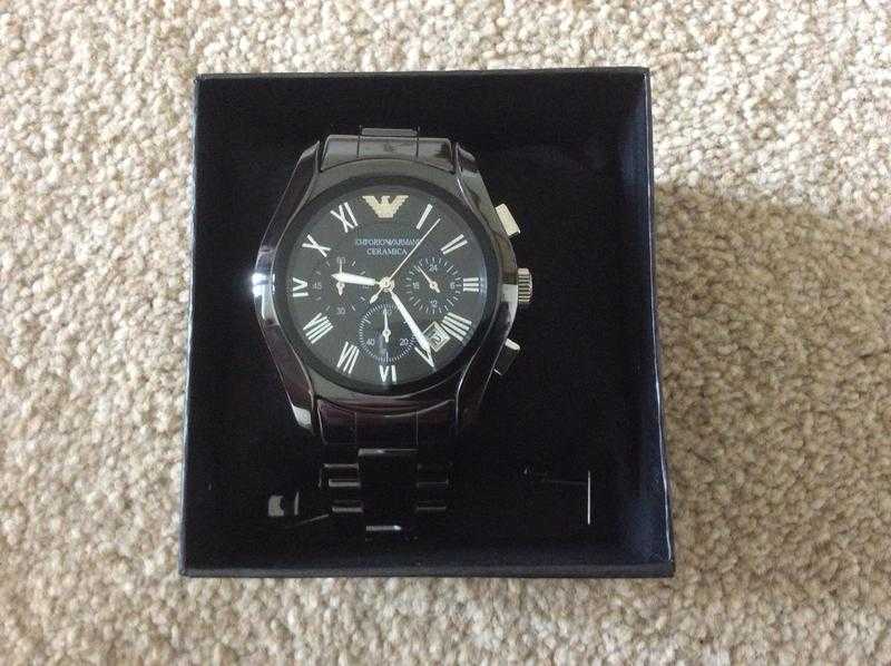 Brand New Mens Armani Ceramica In Black