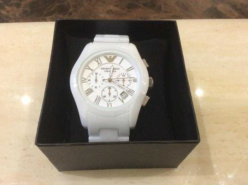 Brand New Mens Armani Ceramica In White