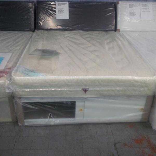 Brand new oxford divan bed with 9 inch semi orthopedic mattress and slide store base