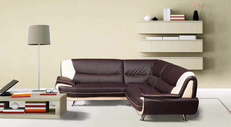 BRAND NEW PALERMO FAUX LEATHER CORNER SOFA IN BLACKWHITE