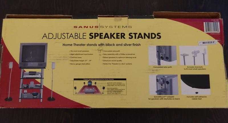 Brand New Sanus Systems Universal, Adjustable Speaker Stands HTB7 (One Pair)