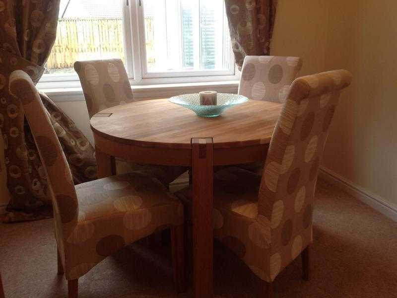 Brand New Solid Wood Table with 4 chairs and matching sideboard