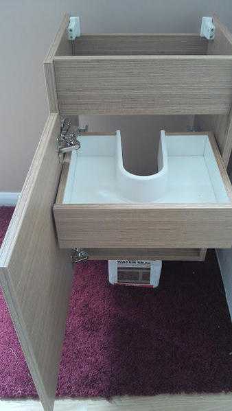 brand new vanity unit with counter top basin