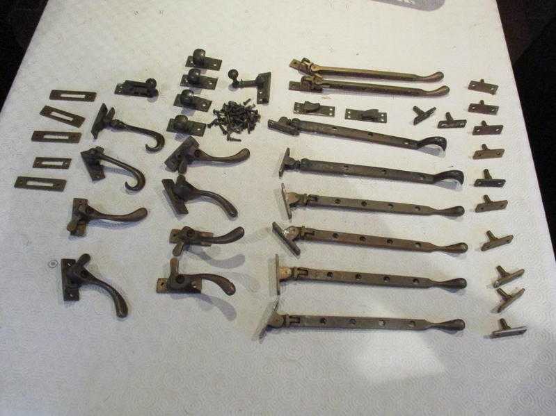 Brass Antique window fittings Job lot