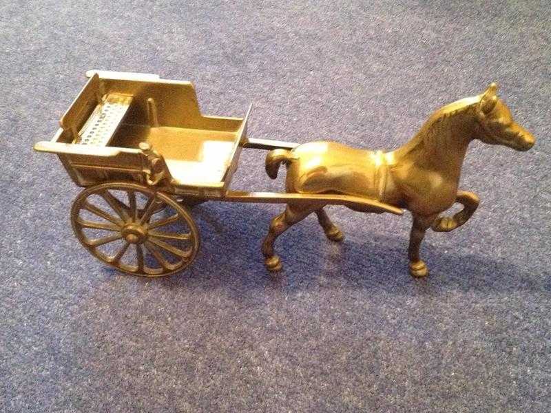 Brass horse and cart