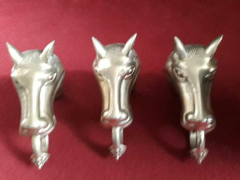 Brass horse head tieons post caps for sale