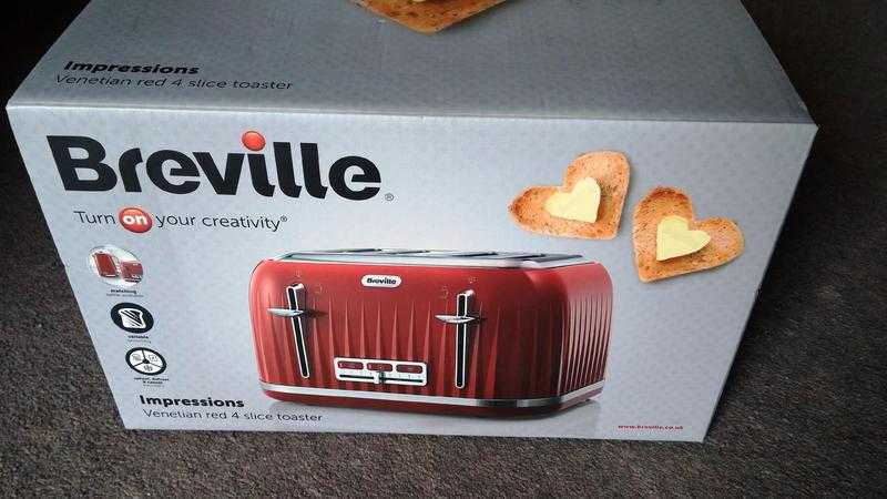 Breville 4 Slice Toaster - Red - New