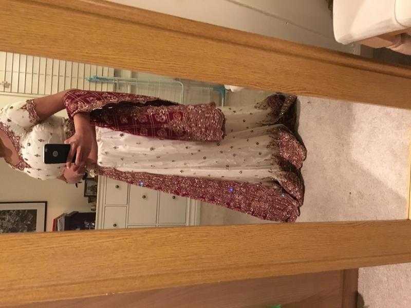 Bridal Indian lengha outfit - White and red, never worn