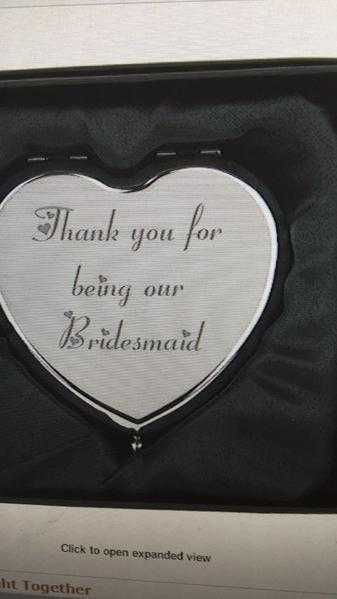 Bridesmaid Gift silver engraved mirror compacts