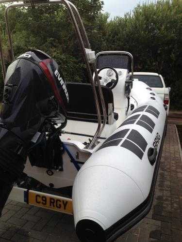 BRIG Falcon 450L RIB rigid inflatable boat w Evinrude E-TEC 50 Hp FULL SETUP