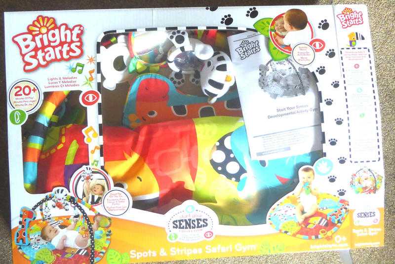 Bright Starts Spots and Stripes Safari Play Mat amp Gym