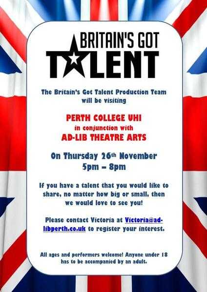 Britain039s Got Talent comes to Perth and Kinross