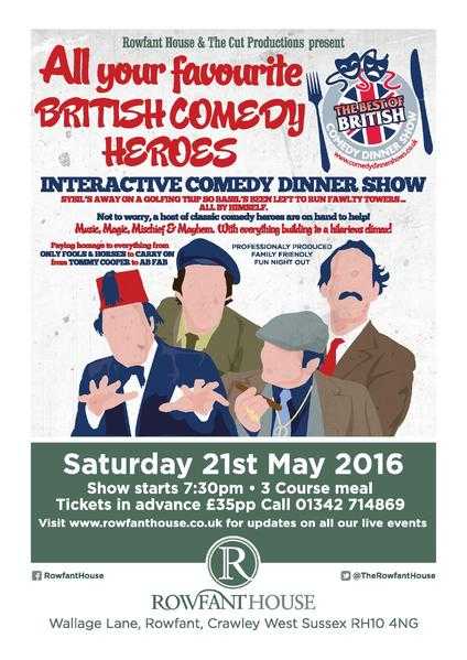 British Comedy Heroes - Interactive Comedy Dinner Show