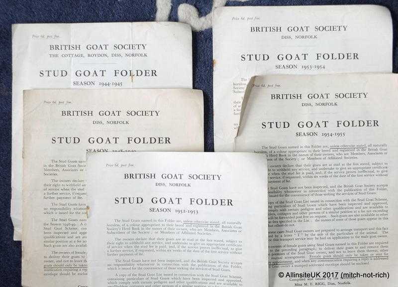 British Goat Society Stud Goat Folder publication Vintage 1944 gt 1955