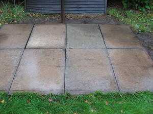 Broken paving slabs