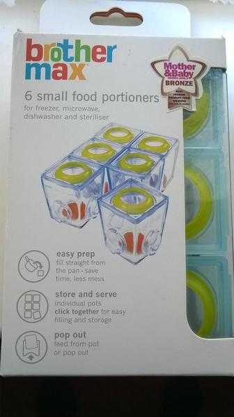 brother max 6 small food portioners for freezer microwave,dishwasher and steriliser (new)