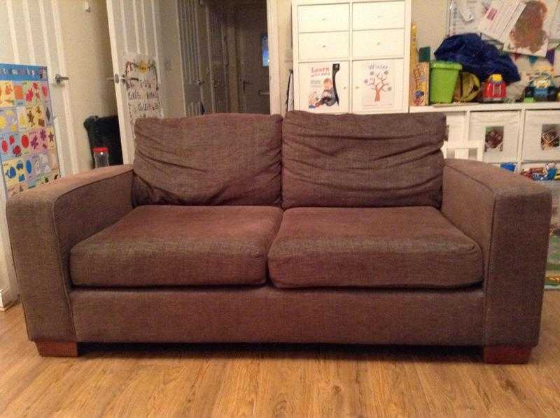 Brown 2 seater amp 3 seater sofa