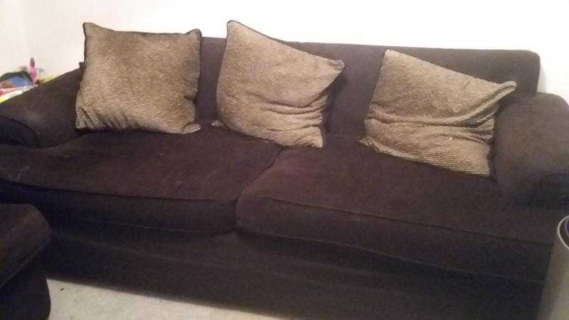 Brown 3 and 2 seater.sofa