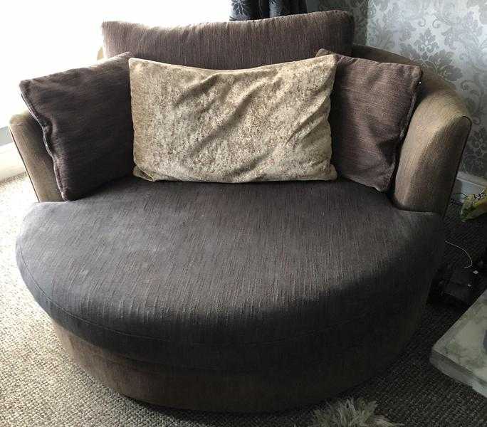 Brown and Light Brown Sofa 4 seat and 1 seats