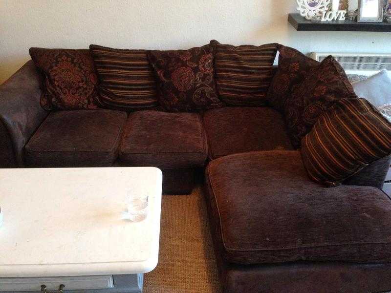 Brown corner sofa