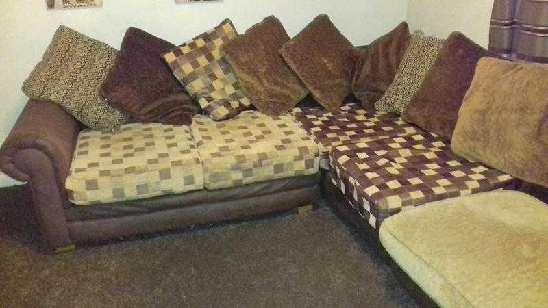 Brown corner sofa free to collect