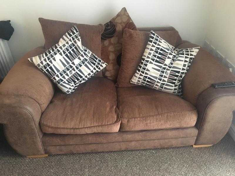 Brown Double Sofa and Armchair for Sale (Birtley, DH3, Collection only)
