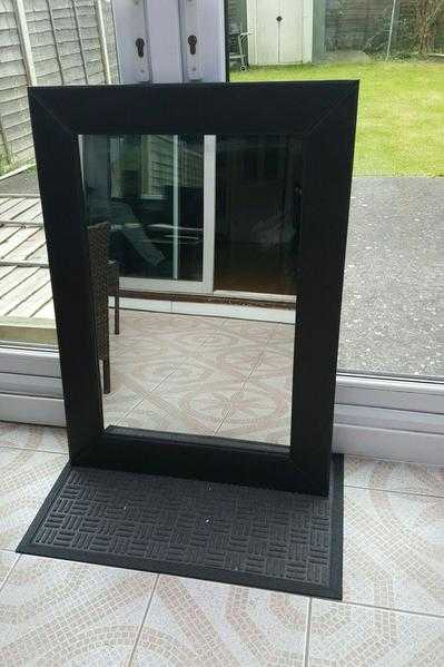 brown large leather mirror