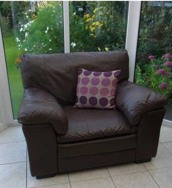 Brown leather arm chair