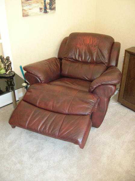 Brown leather electric recling chair