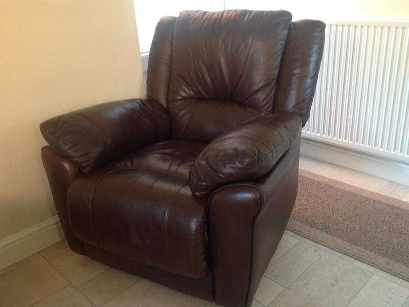 brown leather recliner chair