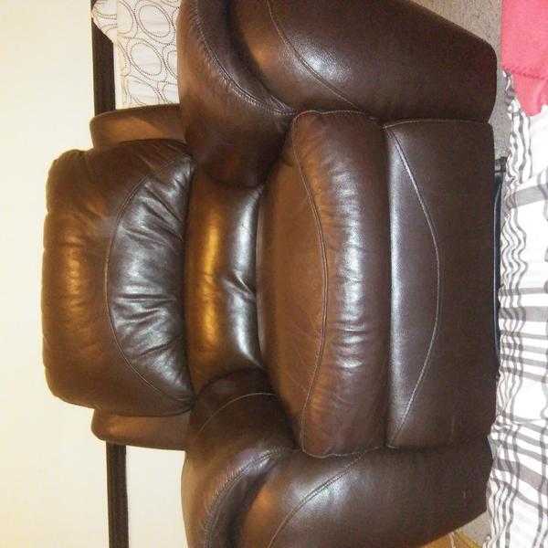 Brown leather recliner chair for sale