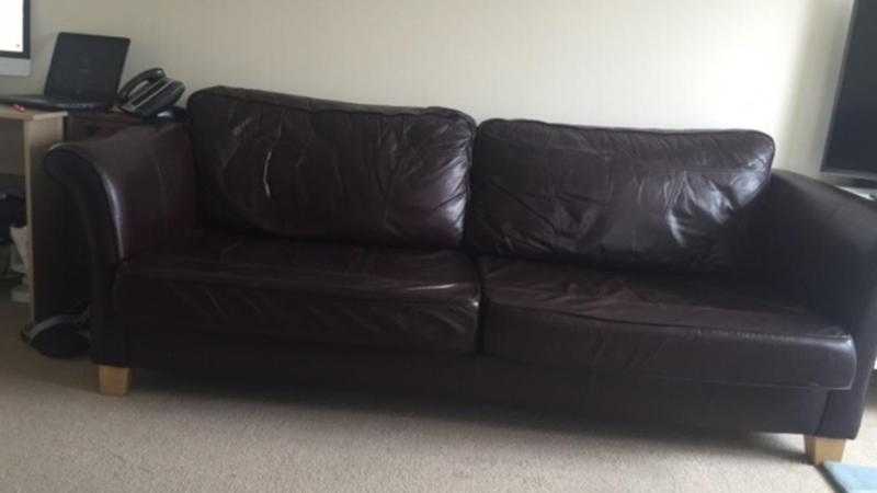 Brown Leather Sofa