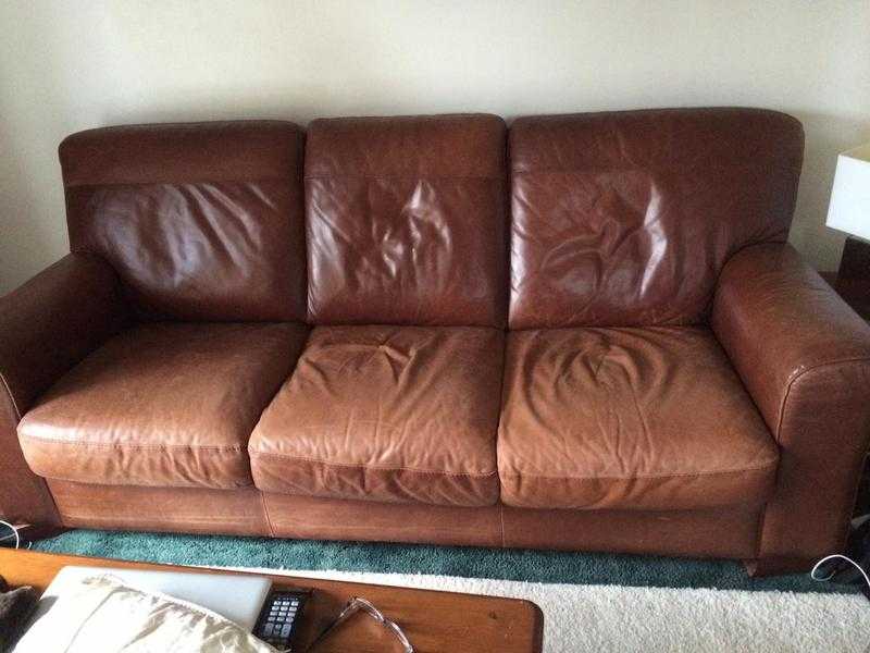 Brown Leather Sofa
